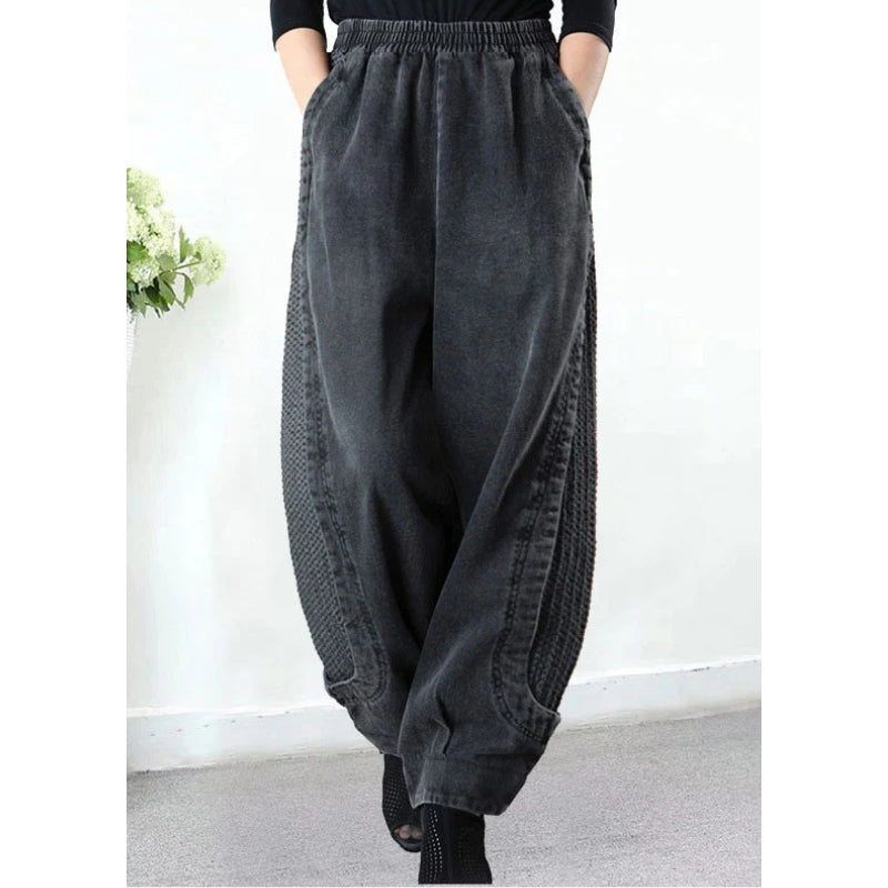 Patchwork Cotton Harem Pants