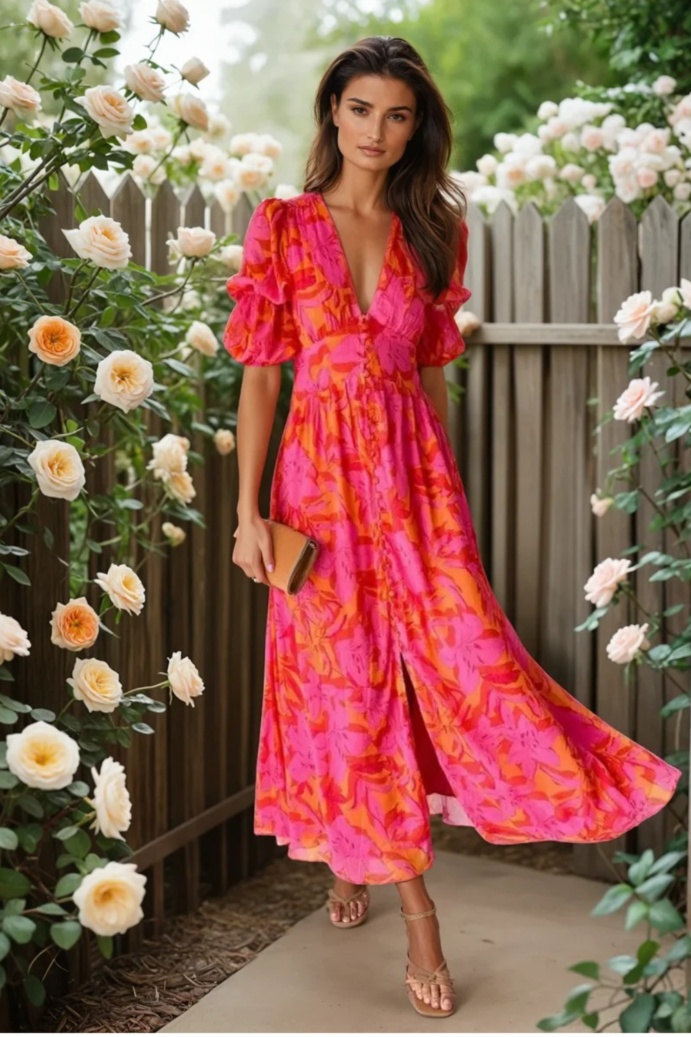 Bohemian Floral Chiffon Dress