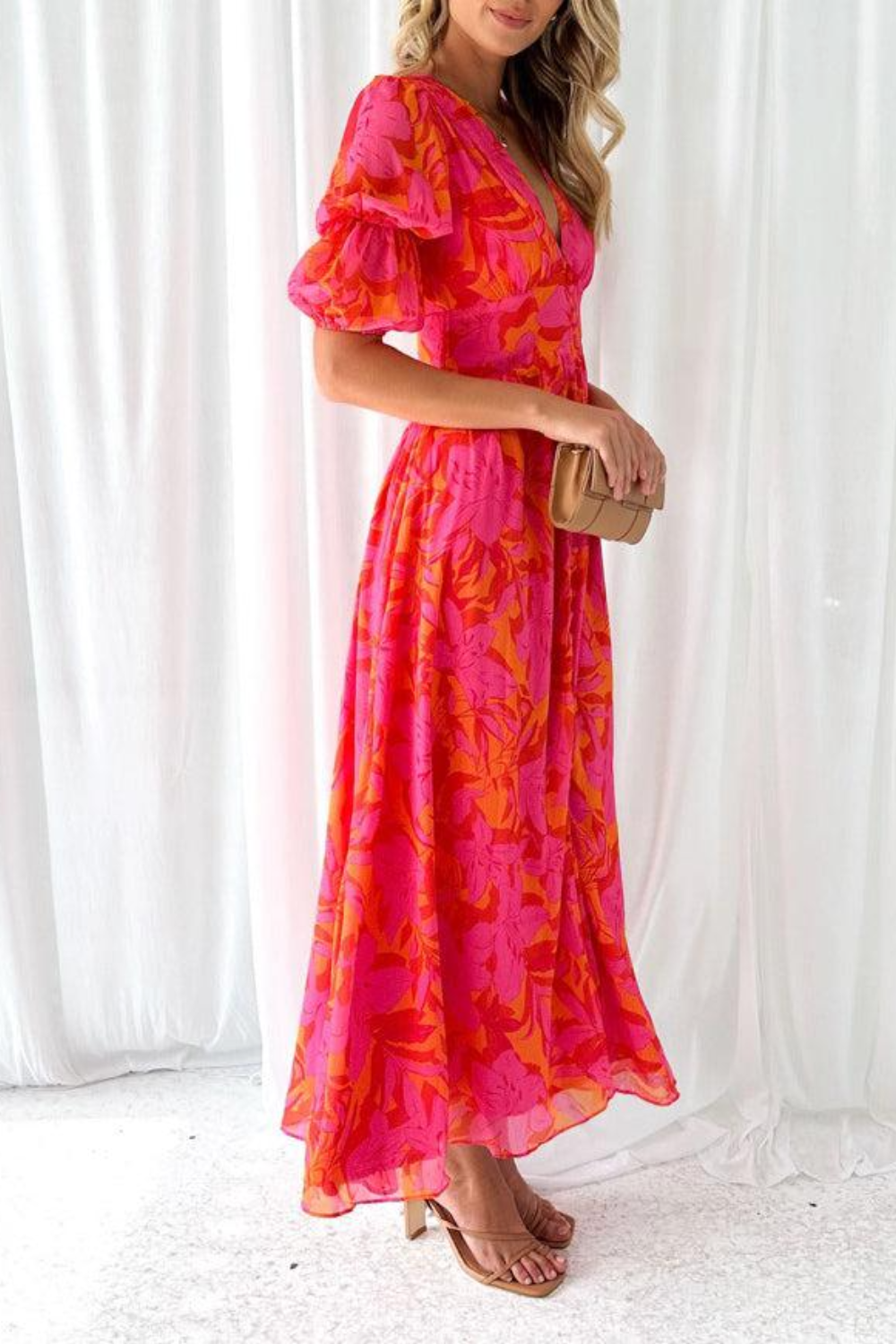 Bohemian Floral Chiffon Dress