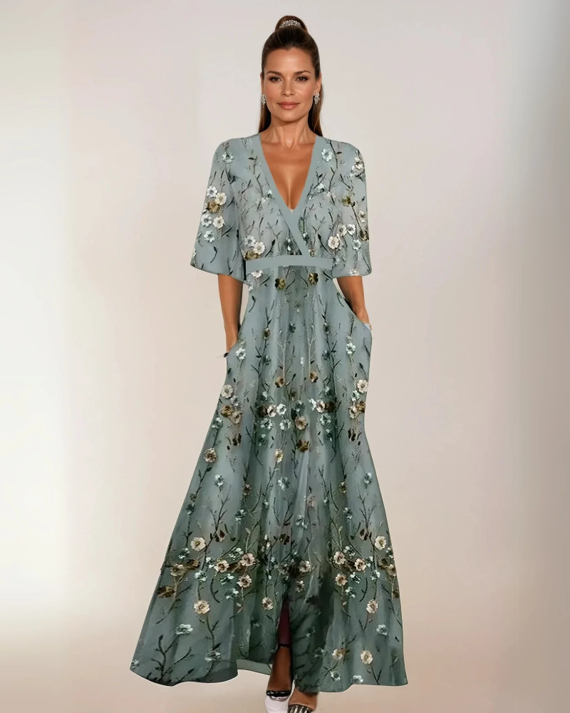 Tiara | V-neck floral dress