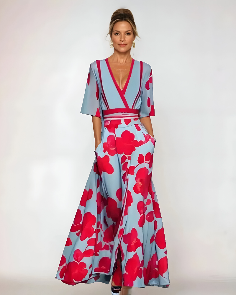 Tiara | V-neck floral dress