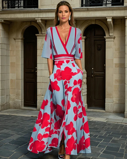 Tiara | V-neck floral dress